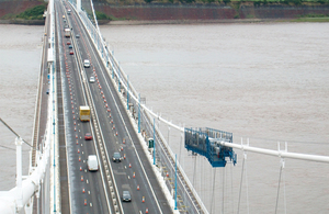 Cable inspection work taking place on the M48 Severn Bridge