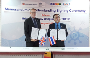 The UK and TCELS to jointly support COVID-19 research in Thailand