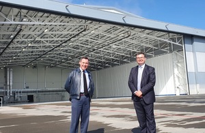 Minister Iain Stewart and RAF Lossiemouth station commander