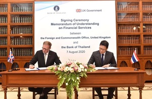 The UK and Bank of Thailand sign MOU