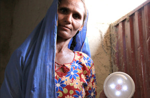 Seeing things in a new light: Marvi demonstrates her UK aid funded technology. Picture: Vicki Francis/DFID