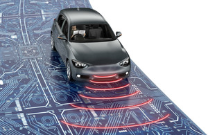 Graphic demonstrating a car with wireless connectivity