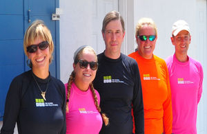 Governor Ric Todd (centre) joins the staff and students at the School for Field Studies Centre for Marine Resource Studies