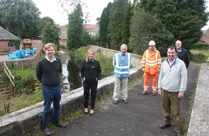 Images shows the visit to Ponteland Flood Scheme taking place