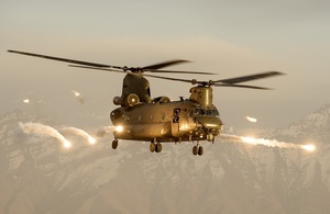 Chinook discharging flares