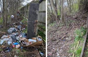 M1 verge before and after litter pick