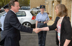 Prime Minister David Cameron meets residents of new Service families accommodation at RAF Brize Norton [Picture: Paul Crouch, Crown copyright]