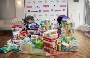 Guests donated diapers and wipes for charity Baby Buggy.