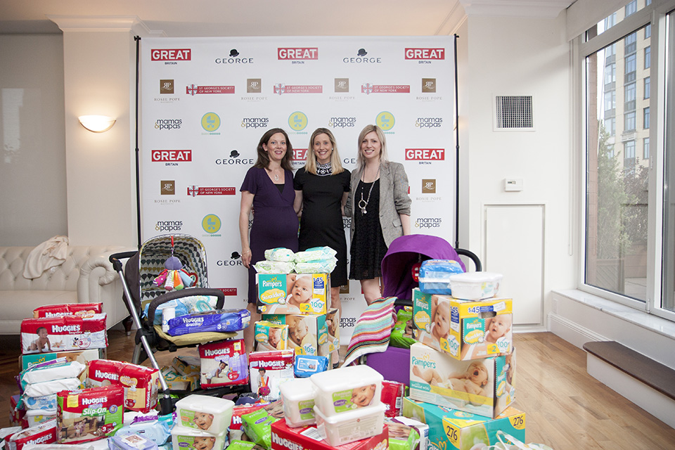 Samanthan Hamilton of The St. George's Society, Susan Lopez, and Anna Titley of The St. George's Society.