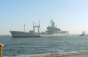 British Royal Navy frigate calls on the port of Walvis Bay, Namibia