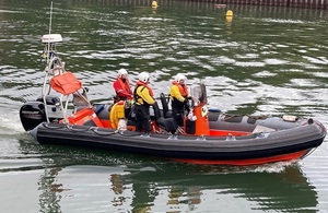 Images shows the EA and police on boat patrols