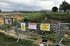 Image shows the site of the construction work at Stokesley