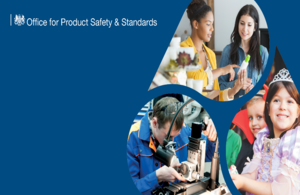 Office for Product Safety and Standards logo with trefoil showing consumers and people at work