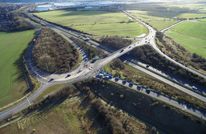 Aerial photograph of the A19 Downhill Lane junction