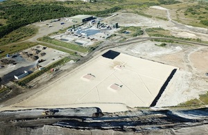 Image is an aerial image showing the site at Port Clarence