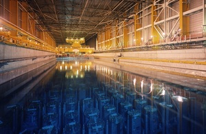 Open pond in the Thorp facility on the Sellafield site