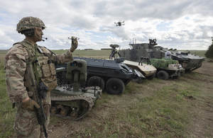 A selection of equipment on display at the Army Warfare Experiment 2020