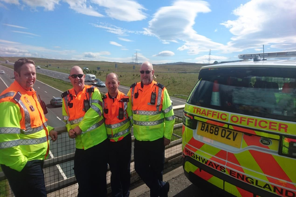 Traffic officers at Shap in 2019