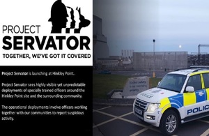 A CNC police car in front of Hinkley Point
