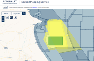 Screenshot of the seabed mapping app