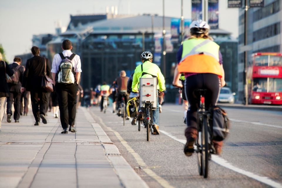 Cyclists in city