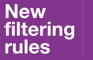 Decorative image that reads 'New filtering rules'.