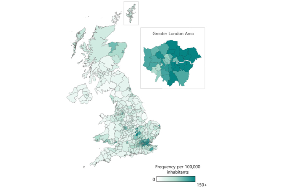 A map of the UK showing the number of people who used tax avoidance in 2018 to 2019 by local authority - Figure 5, below, this image, shows this data in a table