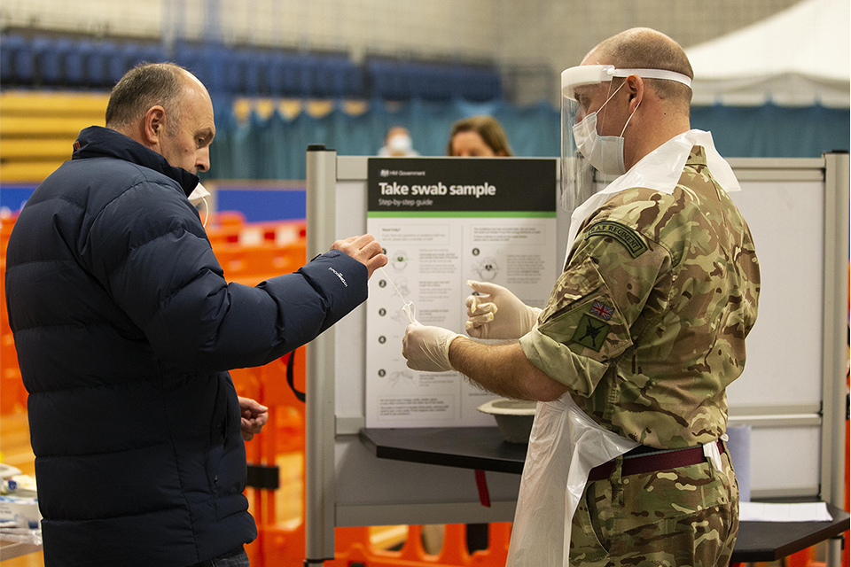 RAF personnel deployed to Merthyr Tydfil are supporting whole town testing for all residents, workers and students in the area.