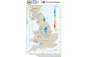 The interactive map showing where the mines are and the extent by which temperatures increase with depth