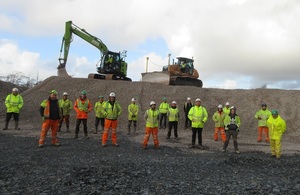 Socially distanced construction workers on the LLWR site