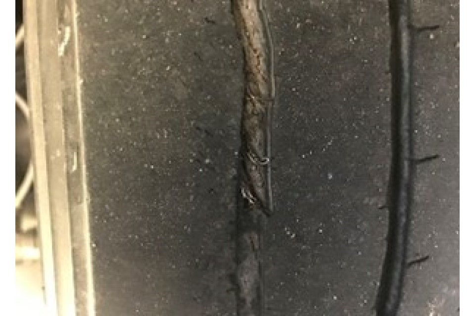Tyre regrooved too deep