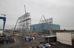 Image depicts the construction site of the module hall.