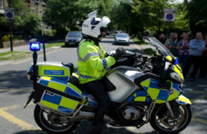 Police patrol motorcyclist