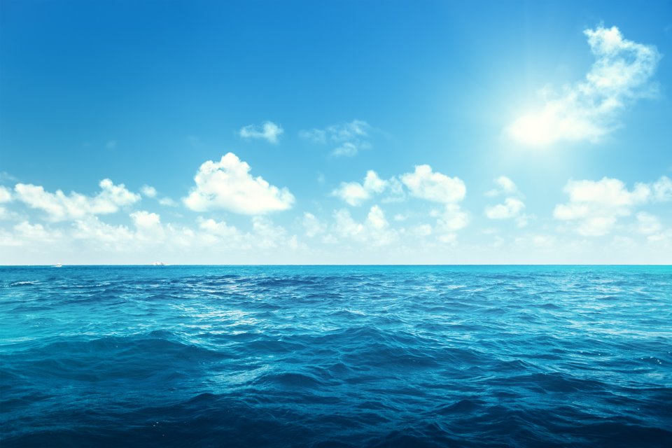 Image of blue sky and sea