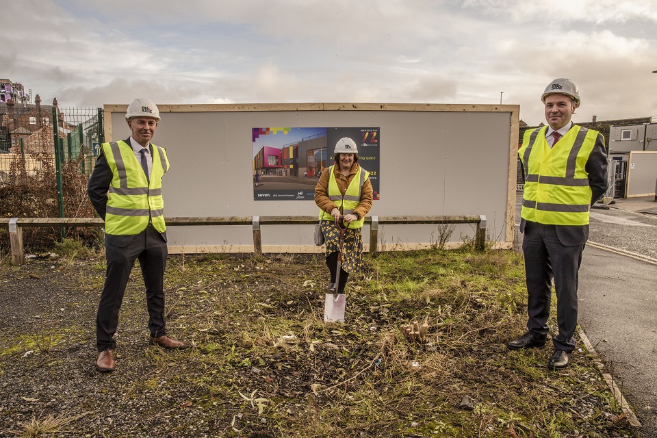 Groundbreaking ceremony on the new youth zone in Warrington 