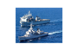 RFA Argus and the Dutch frigate HNLMS Van Amstel