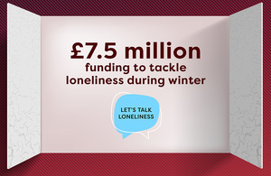 graphic highlighting the £7.5 million investment to tackle loneliness during winter