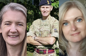 Dr Joanne Thwaite, Lt Col Gareth Walker and Dr Phillippa Spencer