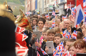 Crowds welcome home soldiers of 1st Battalion The Duke of Lancaster's Regiment in Whitehaven, Cumbria [Picture: Mark Owens, Crown copyright]