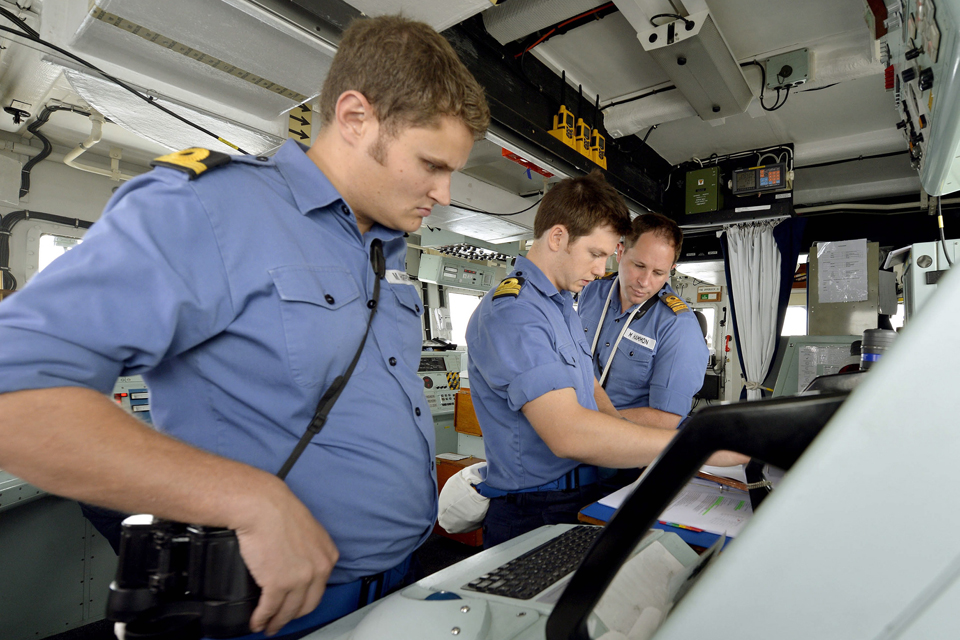 Bridge operations on board HMS Shoreham