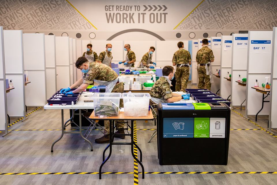 Armed Forces personnel deployed in Derbyshire are assisting with community testing. 