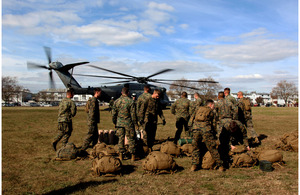 US Marines arrive in Staten Island, New York