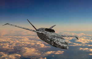 Computer generated image of the uncrewed combat aircraft will be designed to fly at high-speed alongside fighter jets.