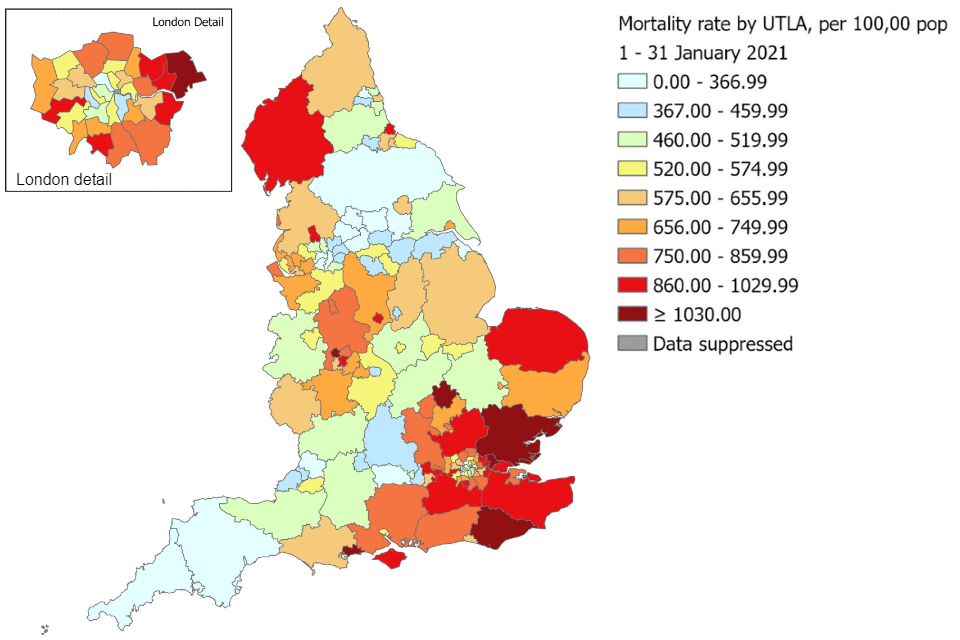 COVID19 confirmed deaths in England (to 31 January 2021) report GOV.UK