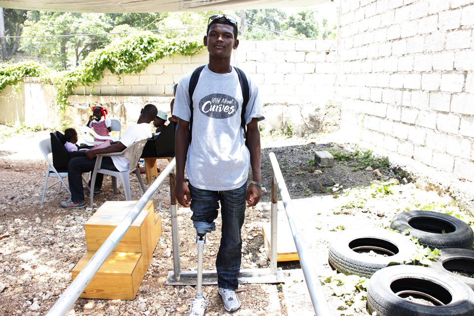 Joaquin, aged 22, walked again just ten days after receiving his prosthetic leg. Picture: Russell Watkins/DFID