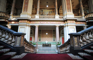 The grand staircase at the Foreign Office