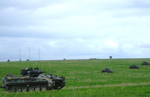 Armoured manoeuvres on Salisbury Plain Training Area during Exercise Lion Strike [Picture: Crown copyright]