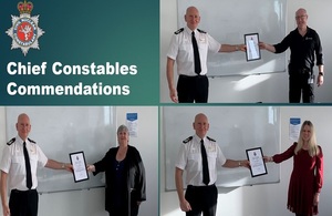 Pictured clockwise, Sgt Bailey, Sarah Charters and Clare Chambers