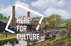 Here for Culture logo on an image of the Black Country Living Museum