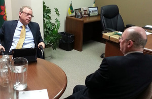 Saskatchewan Premier Brad Wall and Foreign Officer Minister Alistair Burt